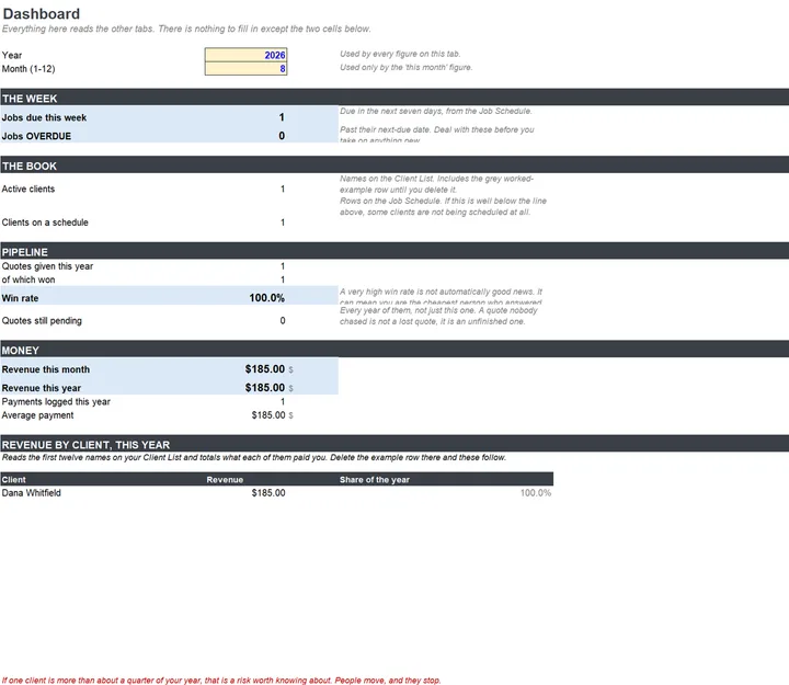 Client & Recurring Job Tracker