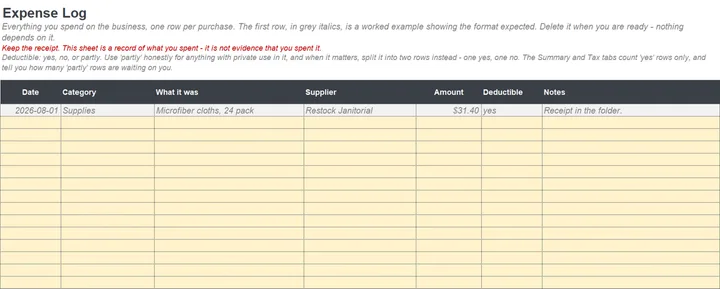 Small Business Expense Tracker & Tax Set-Aside